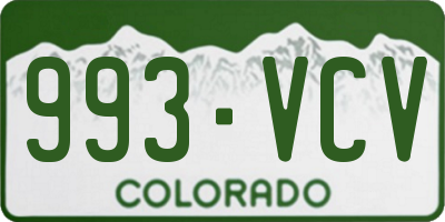 CO license plate 993VCV