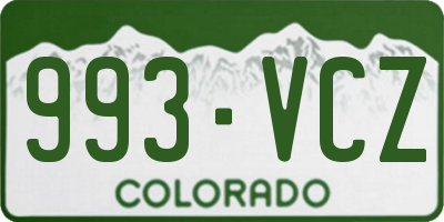 CO license plate 993VCZ