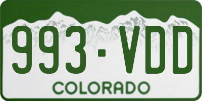 CO license plate 993VDD