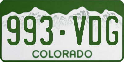 CO license plate 993VDG