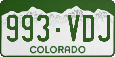 CO license plate 993VDJ
