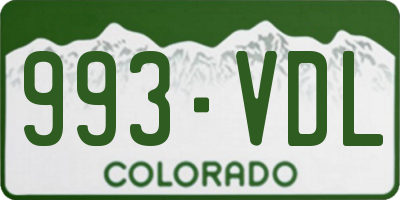 CO license plate 993VDL