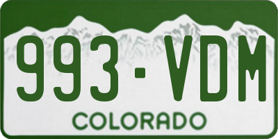 CO license plate 993VDM