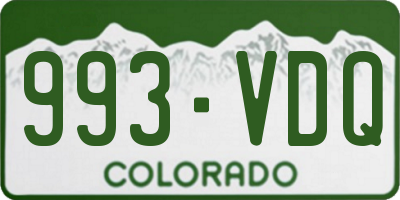 CO license plate 993VDQ