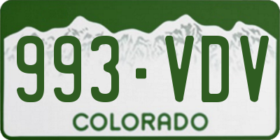 CO license plate 993VDV