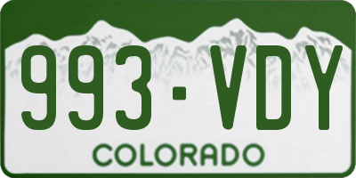 CO license plate 993VDY