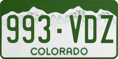 CO license plate 993VDZ