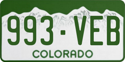 CO license plate 993VEB