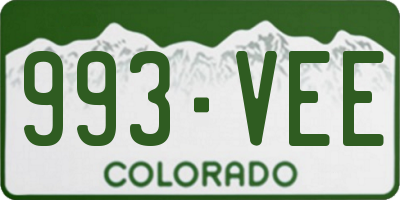 CO license plate 993VEE