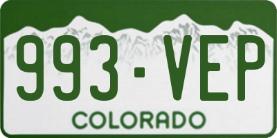 CO license plate 993VEP