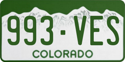 CO license plate 993VES