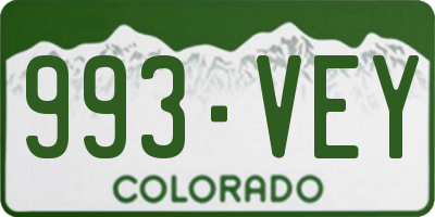 CO license plate 993VEY