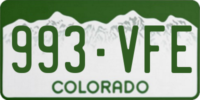 CO license plate 993VFE