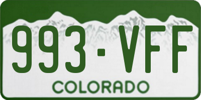 CO license plate 993VFF
