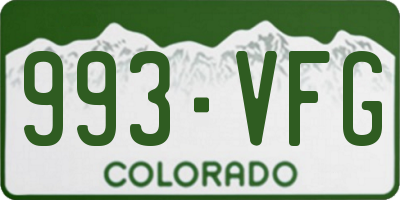 CO license plate 993VFG