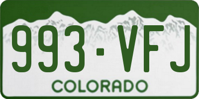 CO license plate 993VFJ