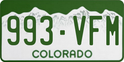 CO license plate 993VFM