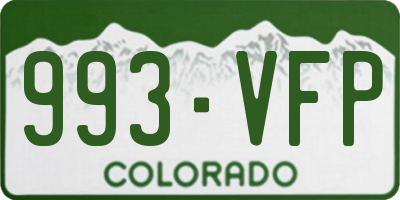 CO license plate 993VFP