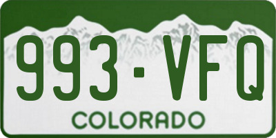 CO license plate 993VFQ