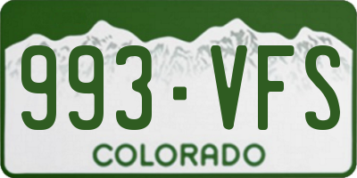 CO license plate 993VFS