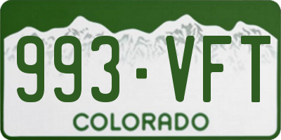 CO license plate 993VFT