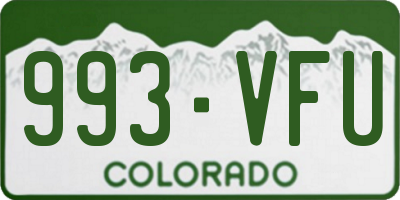 CO license plate 993VFU