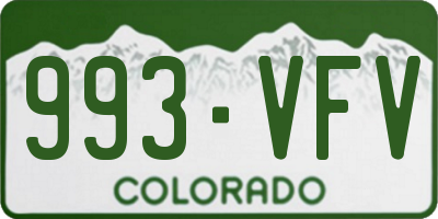 CO license plate 993VFV