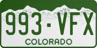 CO license plate 993VFX