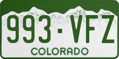 CO license plate 993VFZ