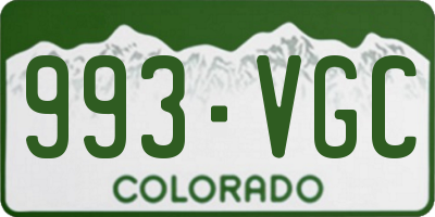 CO license plate 993VGC