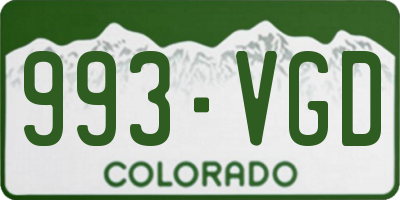 CO license plate 993VGD