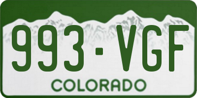 CO license plate 993VGF