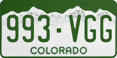 CO license plate 993VGG