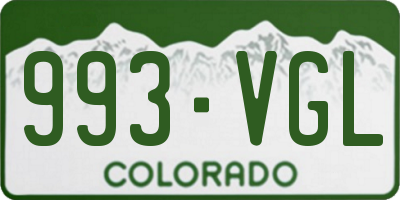 CO license plate 993VGL