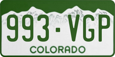 CO license plate 993VGP