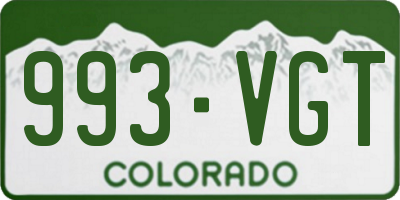 CO license plate 993VGT