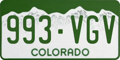 CO license plate 993VGV