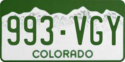 CO license plate 993VGY