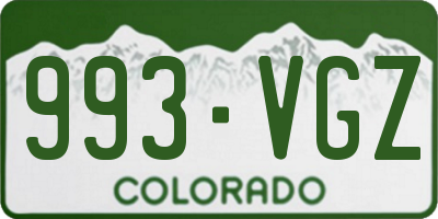 CO license plate 993VGZ