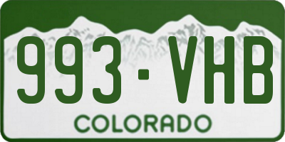 CO license plate 993VHB