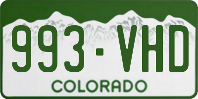 CO license plate 993VHD