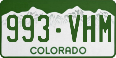 CO license plate 993VHM