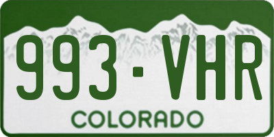 CO license plate 993VHR