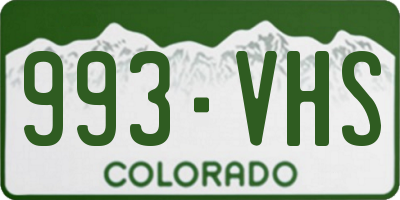 CO license plate 993VHS