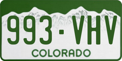 CO license plate 993VHV