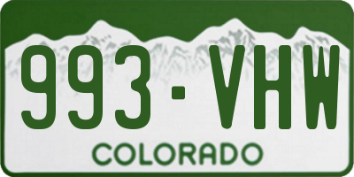 CO license plate 993VHW