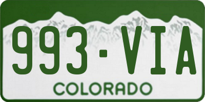 CO license plate 993VIA