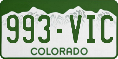CO license plate 993VIC