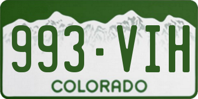 CO license plate 993VIH