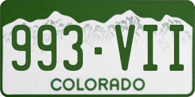CO license plate 993VII